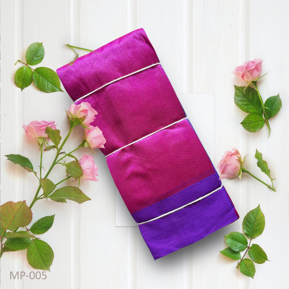 Vibrant Magenta Mix Cotton Saree with a Deep Purple Border