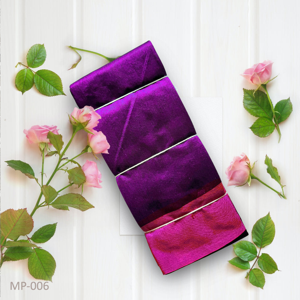 Royal Purple Mix Cotton Saree with a Vibrant Pink Border