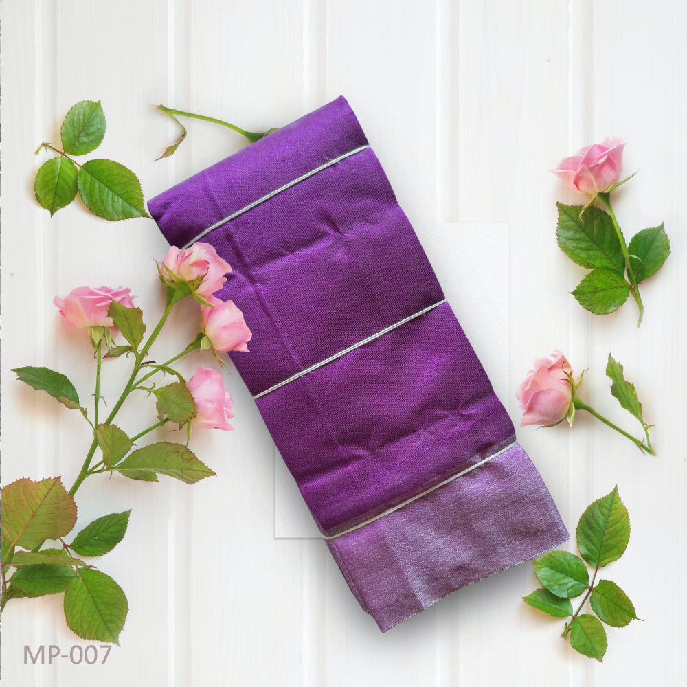 Violet Sheen - Lightweight Purple Saree with Silver Border