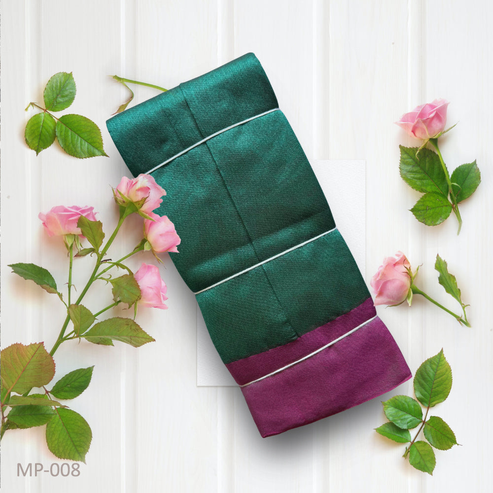 Deep Teal Green Mix Cotton Saree with a Vibrant Pink Border